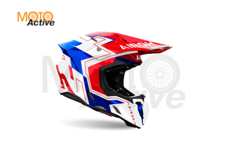 Кроссовый шлем Airoh Twist 3 Dizzy Blue/Red Gloss