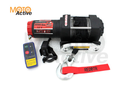 Лебедка "TR" серия "QUATTRO CRAZY" 3,0S 12v, 1360 кг, 153:1, трос синтетика