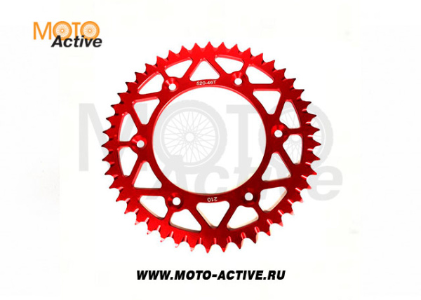 Звезда ведомая 520-46 X-TECH алюминевая с самоочисткой Кросс 250-450 6х153х125