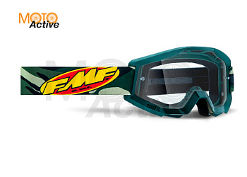 Маска кросс FMF - 100% Powercore Assault Camo с прозрачной линзой