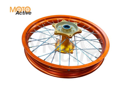 Обод задний 18" (2,15-R18 d=17mm) CNC ступица, алюминий/оранжевый X-TECH