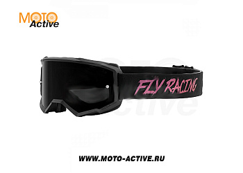 Очки для мотокросса FLY RACING ZONE (2021) чёрные/серебристые, тонированные
