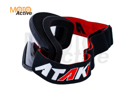 Очки для мотокросса ATAKI HB-319 черные глянцевые