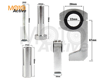 Крепление для защиты рук Regulmoto Ultra set универсальный 22/28