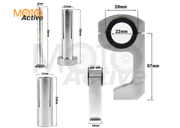Крепление для защиты рук Regulmoto Ultra set универсальный 22/28