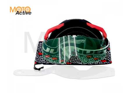 Очки для мотокросса JUST1 IRIS TRACK красный/черный/белый с тонированной линзой