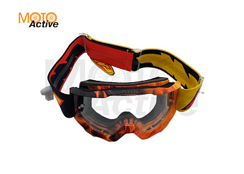 Детская маска кросс FMF Powerbomb Spark с прозрачной линзой