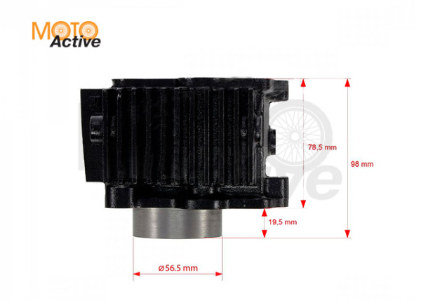 Цилиндро-поршневая группа 4T двиг. YX125 см3 153FMI d-52,4, p-14 (чугун. цил.) SM-PARTS