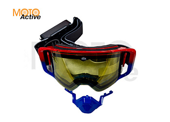 Очки снегоходные с магнитной линзой и подогревом AiM (PRO) 31-107 Accu Heated Red-Blue Glossy