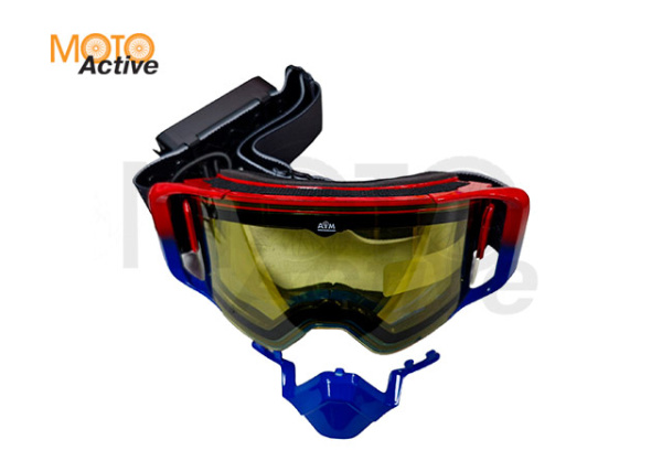 Очки снегоходные с магнитной линзой и подогревом AiM (PRO) 31-107 Accu Heated Red-Blue Glossy