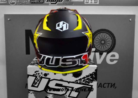 Шлем (кроссовый) JUST1 J38 BLADE Rockstar, желтый/черный/белый матовый