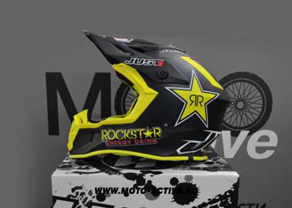 Шлем (кроссовый) JUST1 J38 BLADE Rockstar, желтый/черный/белый матовый Шлем (кроссовый) JUST1 J38 BLADE Rockstar, желтый/черный/белый матовый