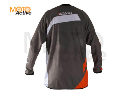 Футболка для мотокросса ATAKI Strike серая/оранжевая