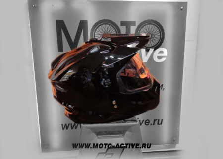 Шлем (мотард) Ataki JK802 Solid, черный глянцевый