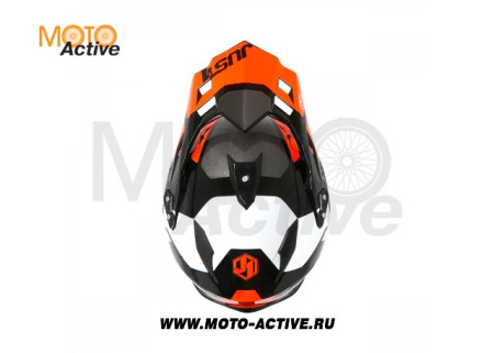 Шлем (мотард) JUST1 J34 Tour (2020), оранжевый/черный глянцевый