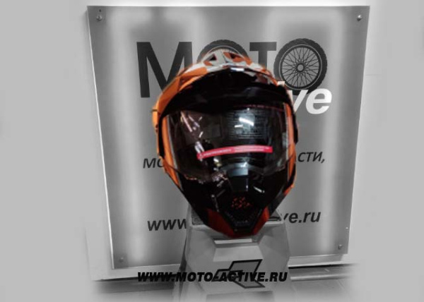 Шлем (мотард) Ataki JK802 Solid, черный глянцевый