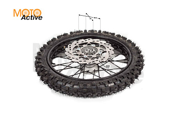 Обод передний 14" (d15mm, торм. диск 220мм) 60/100-14" сталь с резиной/черный (диск 4х99,5х76)