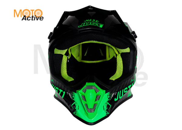 Шлем (кроссовый) JUST1 J38 MASK Hi-Vis, зеленый/серый/черный