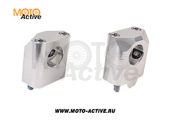 Кронштейны-переходники для рулей с d-22.2мм на d-28,6мм (Высота-35мм) SM-PARTS серебристые