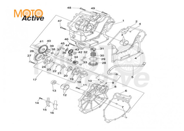 Крышка картера двигателя правая Hisun 800