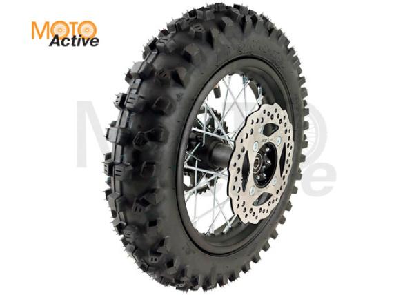 Колесо 12" заднее в сборе (диск стальной   покрышка кросс   торм. диск   звездочка) KAYO