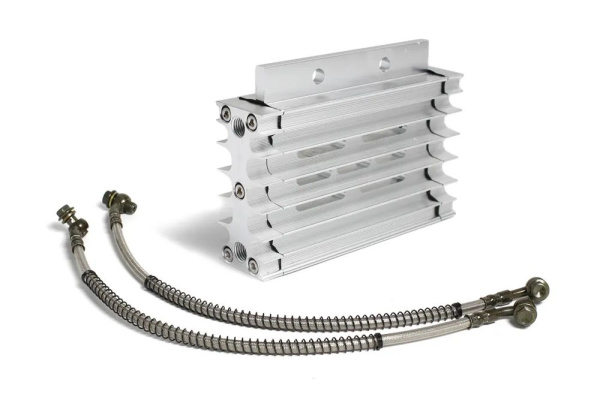 Радиатор масляный CNC Питбайк, цвет (Серый)