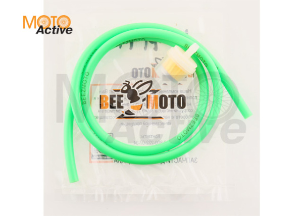 Шланг топливный Ø4mm, 1 метр (зеленый,   фильтр) "BEEZMOTO"