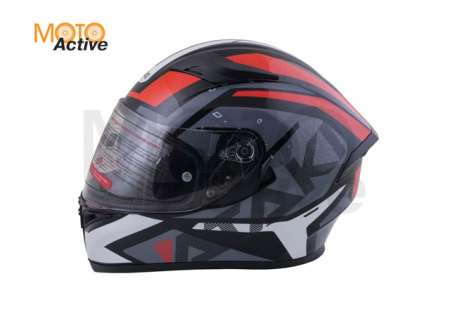 Шлем (интеграл) Ataki JK316 Route, серый/красный глянцевый