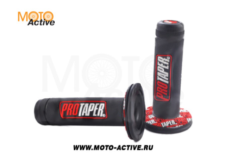 Ручки руля резиновые питбайк (пара) черные/красные PRO-TAPER