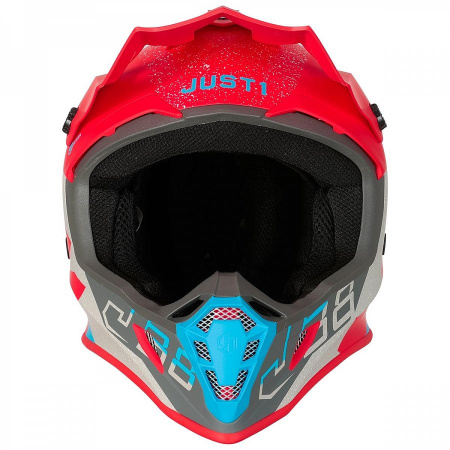 Шлем кроссовый JUST1 J38 Korner, синий/красный матовый