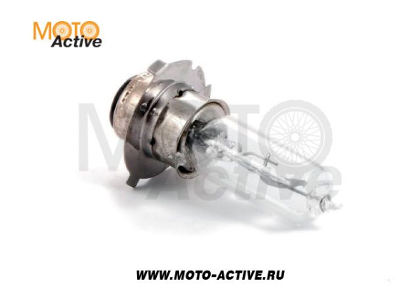Лампа фары галоген HQ c улучш. фокусом P15D-25-1 12V 35/35W прозрачная SCOOTER-M