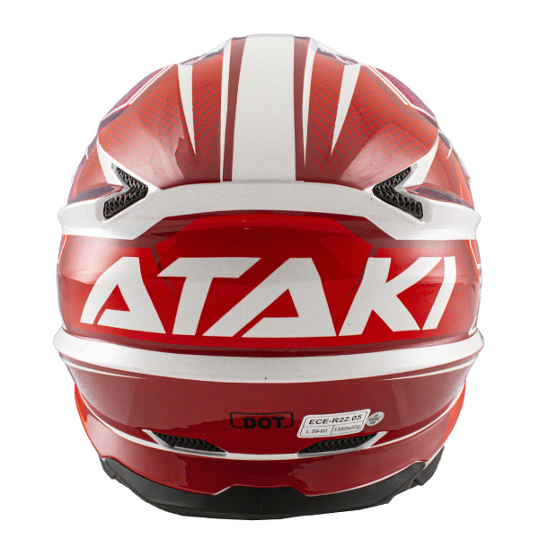 Шлем кроссовый ATAKI JK801A Legacy (красный/белый глянцевый)