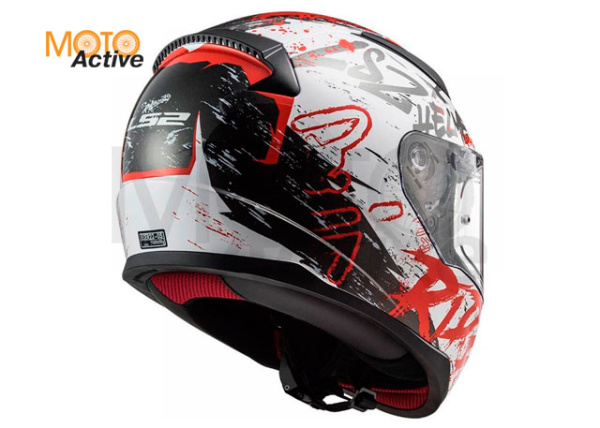 Мотошлем LS2 FF353 Rapid Naughty, бело-красный матовый