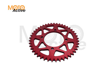 Звезда ведомая аллюминиевая питбайк 428-45T красная SM-PARTS
