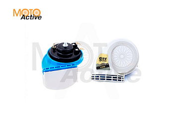 Сигнал (улитка) электрический двухтональный (белый) (пара) "SUV"