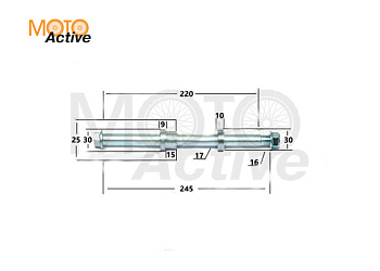 Ось и втулка заднего колеса XR250 LITE