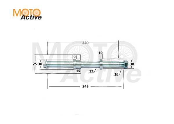 Ось и втулка заднего колеса XR250 LITE