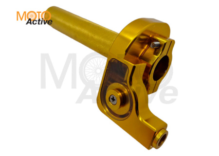 Ручка газа короткоход. (тюнинг) (желтая) "RIDE IT"