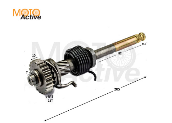Вал кикстартера в сборе 153FMI 125см3