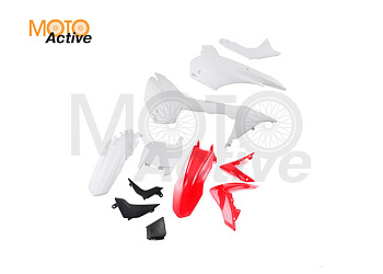 Комплект пластика для питбайка (тип BSE PH10) белый/красный