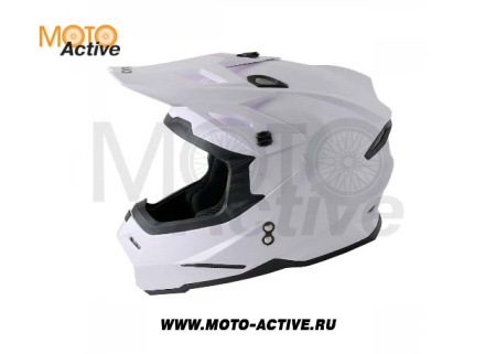 Шлем (кроссовый) Ataki JK801 Solid, белый глянцевый