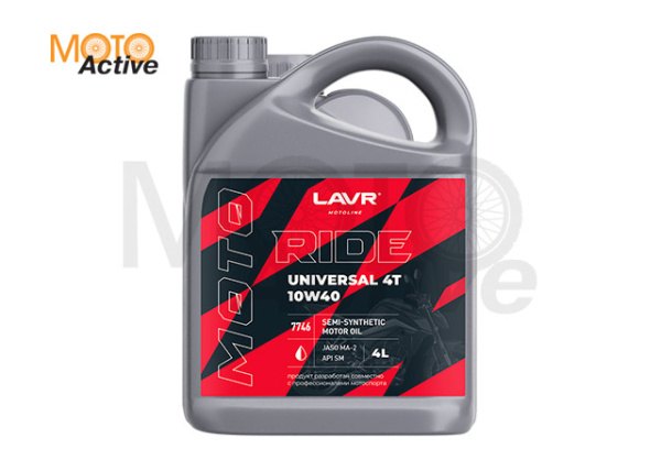 Моторное масло LAVR MOTO RIDE UNIVERSAL 4T 10W-40 SM (4 л.)
