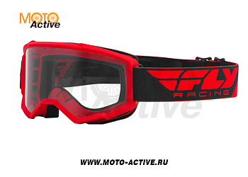 Очки для мотокросса FLY RACING FOCUS (2019) красные, прозрачные