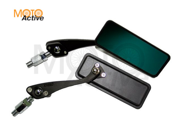 Зеркала заднего вида №31 пластик металл черное прямоуг М8