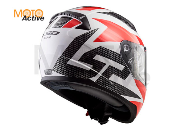 Мотошлем LS2 FF353 Rapid II Grid (бело-красный)