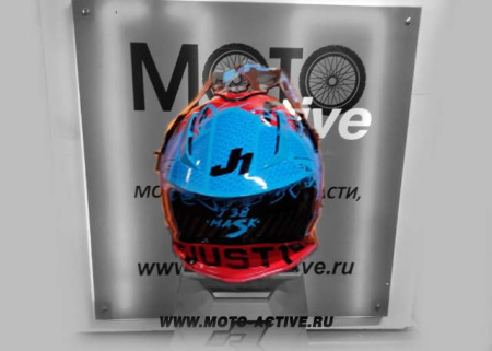 Шлем (кроссовый) JUST1 J38 MASK, синий/красный/чёрный глянцевый (2021)