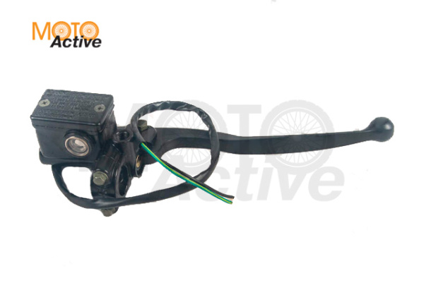 Тормозная машинка правая в сборе с рычагом M10-90 с датчиком, проводом и крепл зерк (№6)