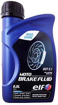 Тормозная жидкость ELF/MOTO BRAKE FLUID DOT 5.1., 0,5 л.