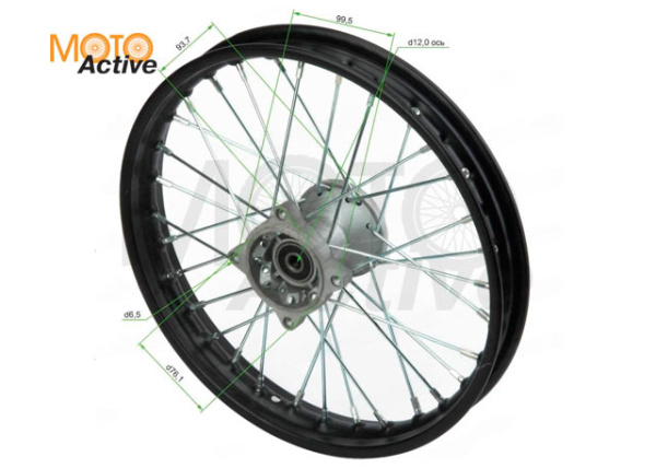 Обод передний 14" (1,40-R14 d=12mm) сталь/черный