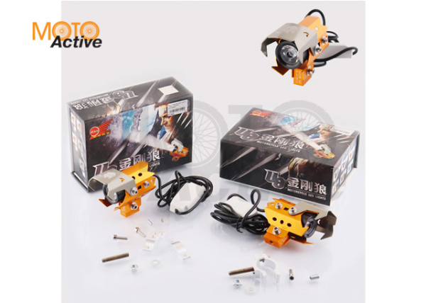 Фара светодиодная противотуманная для мото (оранжевая с серым) "JCAA"